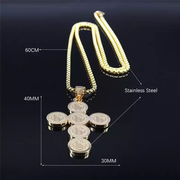 Christian Cross Pendant Chain Necklace - Picture 6 of 12